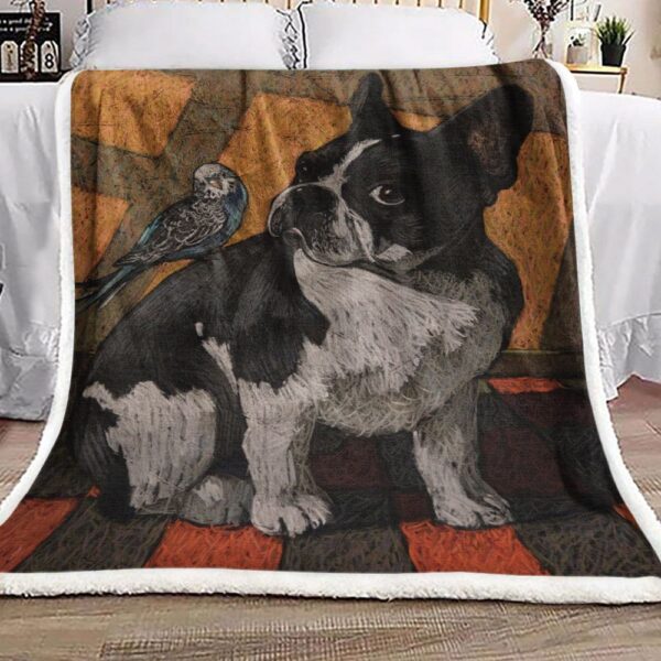 Bulldog Fleece Blanket Sherpa Blanket