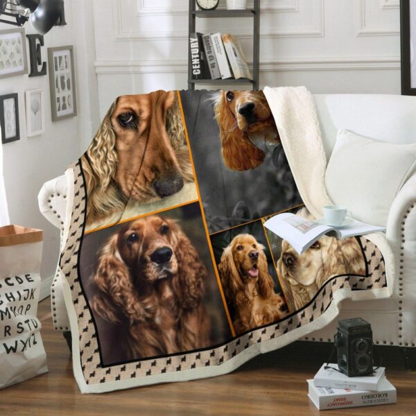 English Cocker Spaniel Dog Fleece Blanket Sherpa Blanket