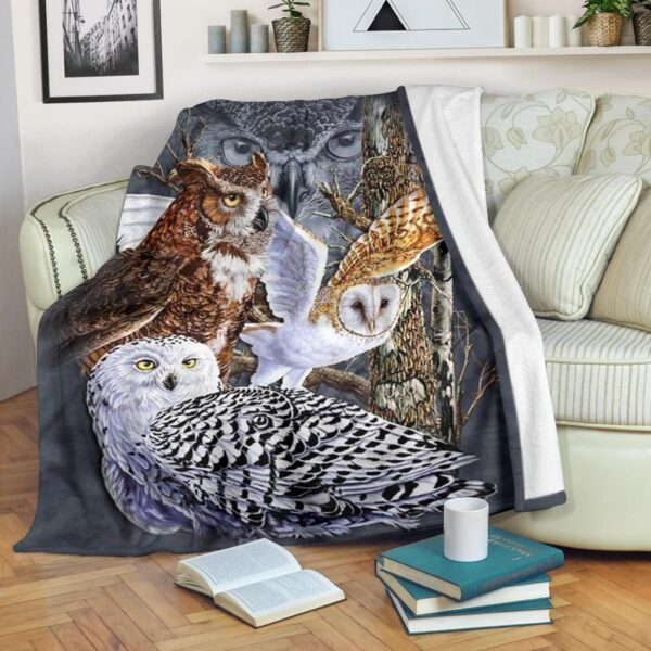 Owl Fleece Blanket Sherpa Blanket