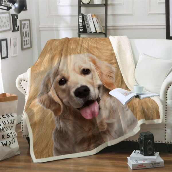 Golden Retriever Fleece Blanket Sherpa Blanket