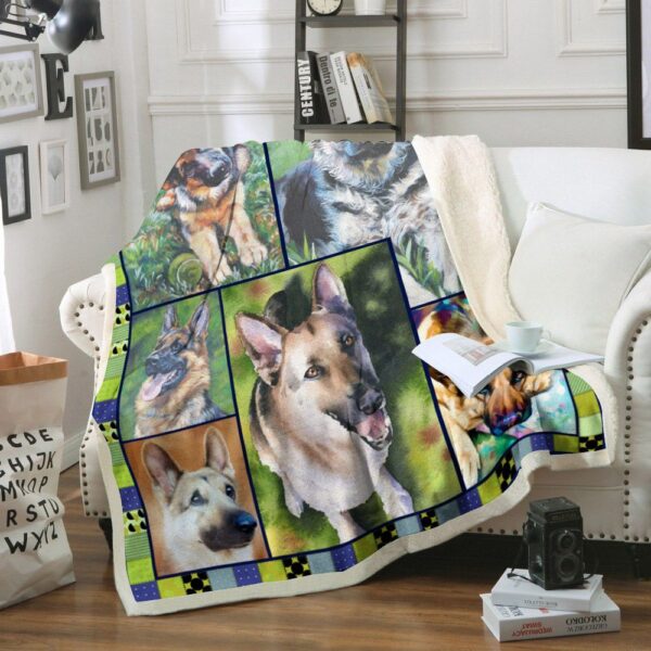 German Shepherd Dog Fleece Blanket Sherpa Blanket