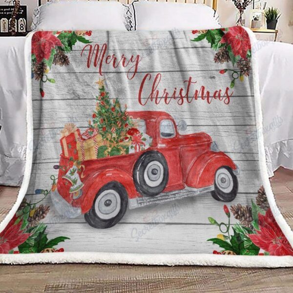 Christmas Truck Fleece Blanket Sherpa Blanket