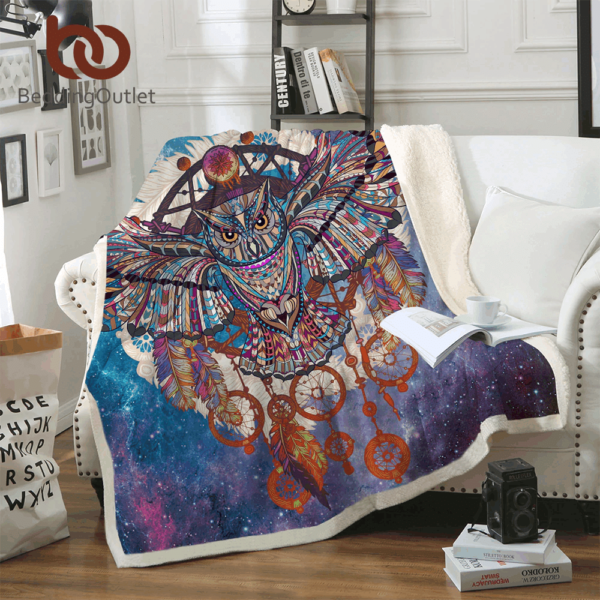 Owl Bohemian Fleece Blanket Sherpa Blanket