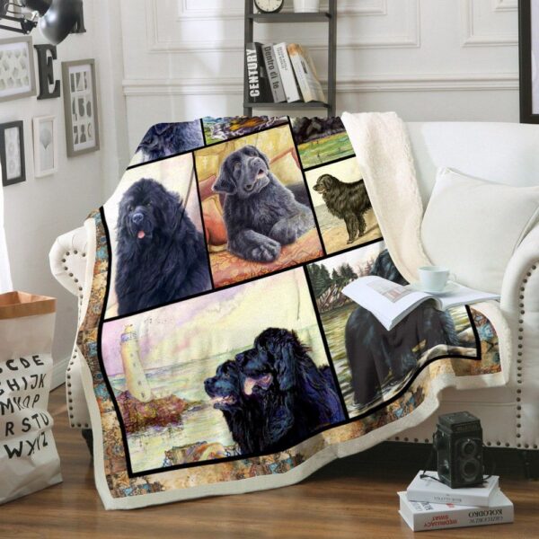 Newfoundland Dog Fleece Blanket Sherpa Blanket