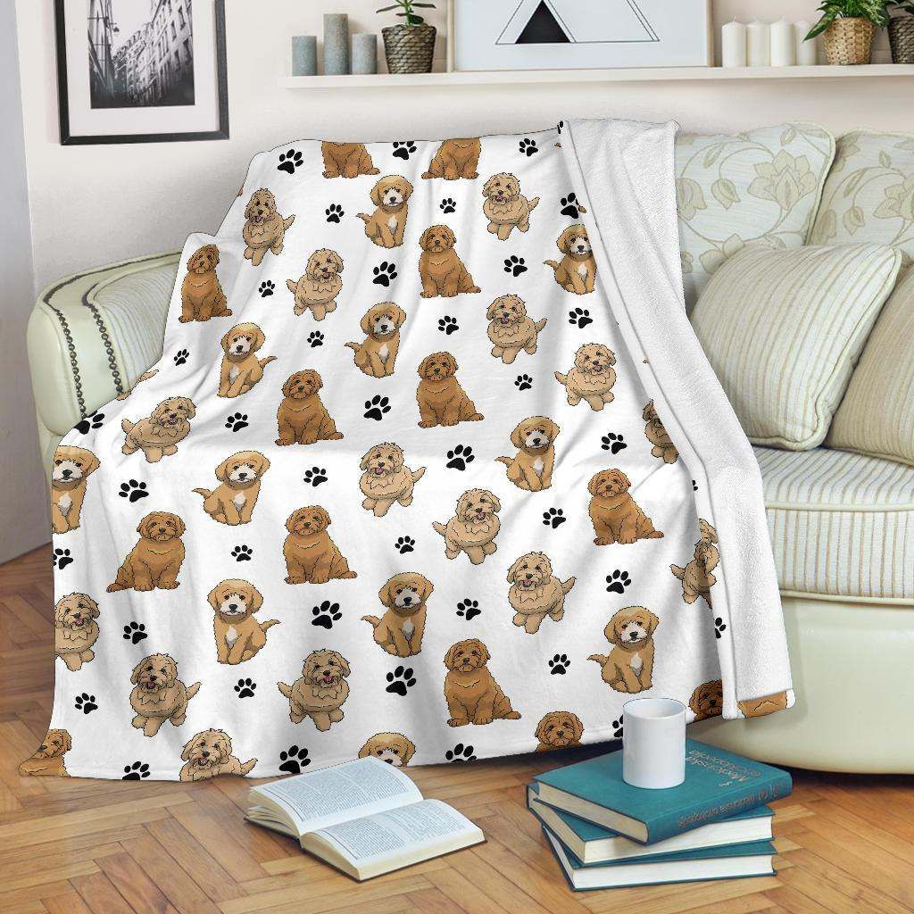 Goldendoodle Paw Fleece Blanket Sherpa Blanket The Daisy Shop