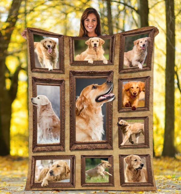 Golden Retriever Dog Fleece Blanket Sherpa Blanket