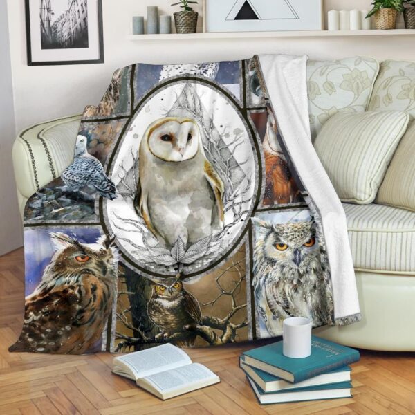Owl Fleece Blanket Sherpa Blanket