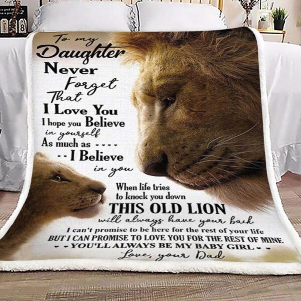 Dad To Daughter Lion Fleece Blanket Sherpa Blanket