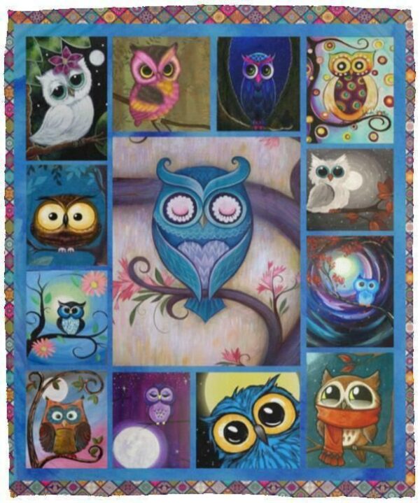 Cute Owl Fleece Blanket Sherpa Blanket