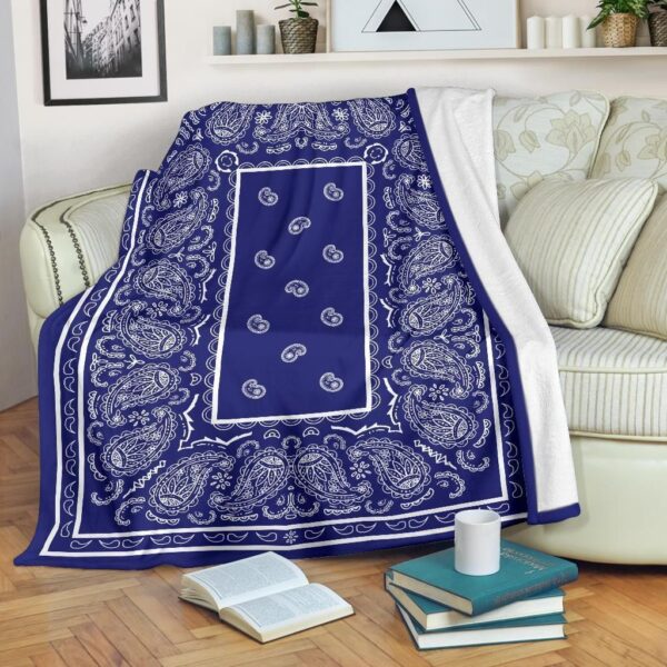 Blue And White Bandana Fleece Blanket Sherpa Blanket
