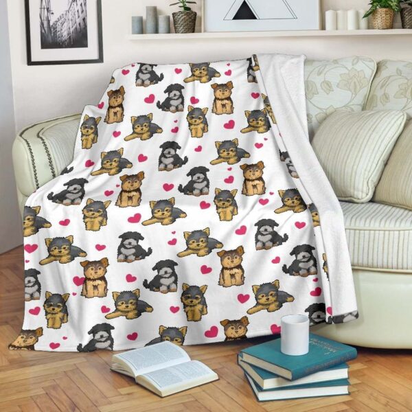 Morkie Heart Fleece Blanket Sherpa Blanket