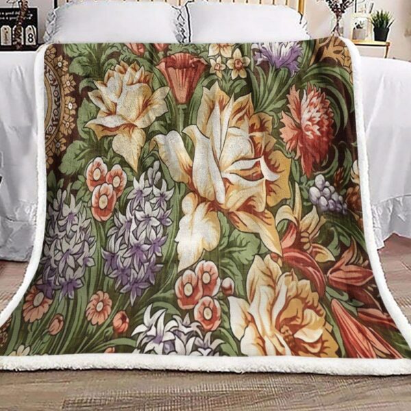 Flowers Garden Fleece Blanket Sherpa Blanket