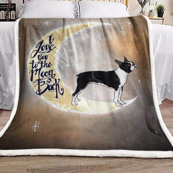 French Bulldog Moon Fleece Blanket Sherpa Blanket