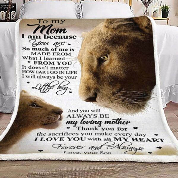 Son To Mom Lion Fleece Blanket Sherpa Blanket