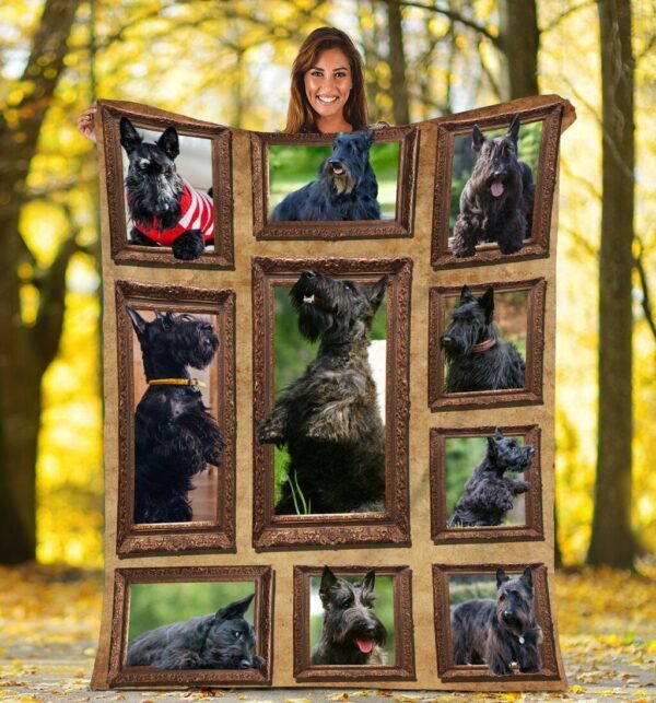 Cute Scottish Terrier Dog Fleece Blanket Sherpa Blanket