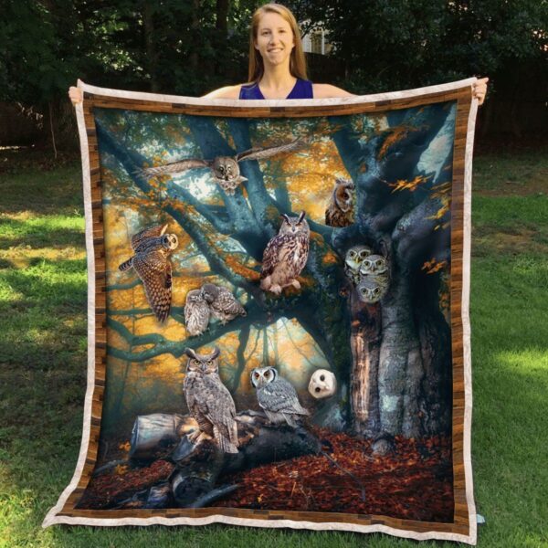 Owl Fleece Blanket Sherpa Blanket