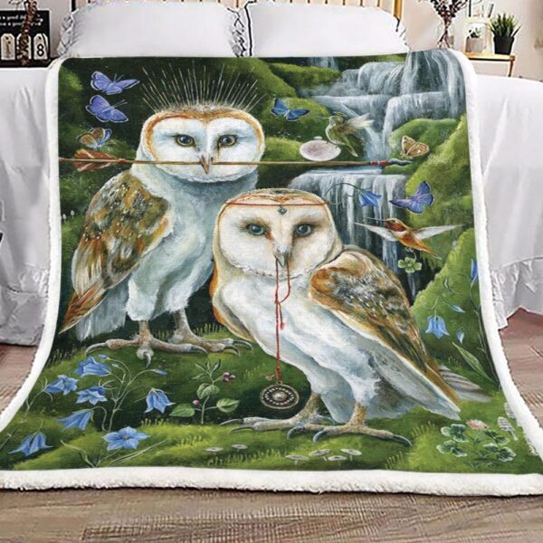 Owl Fleece Blanket Sherpa Blanket