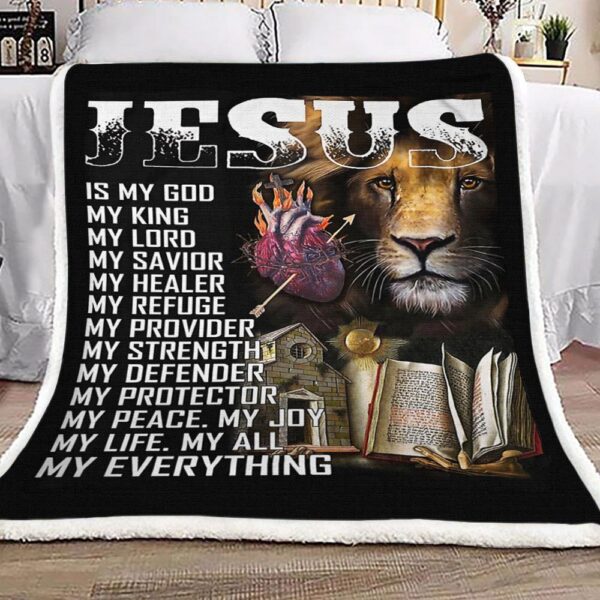 Lion Jesus Fleece Blanket Sherpa Blanket