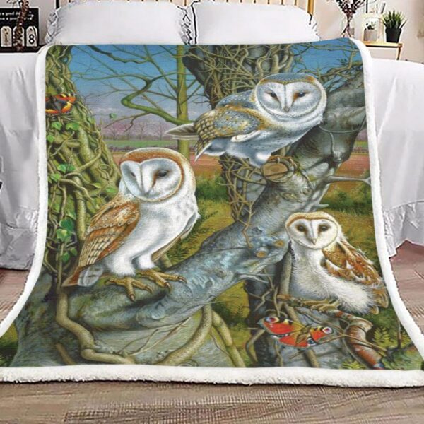 Owl Fleece Blanket Sherpa Blanket
