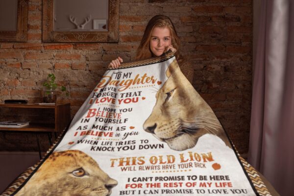 To My Daughter Lion Fleece Blanket Sherpa Blanket