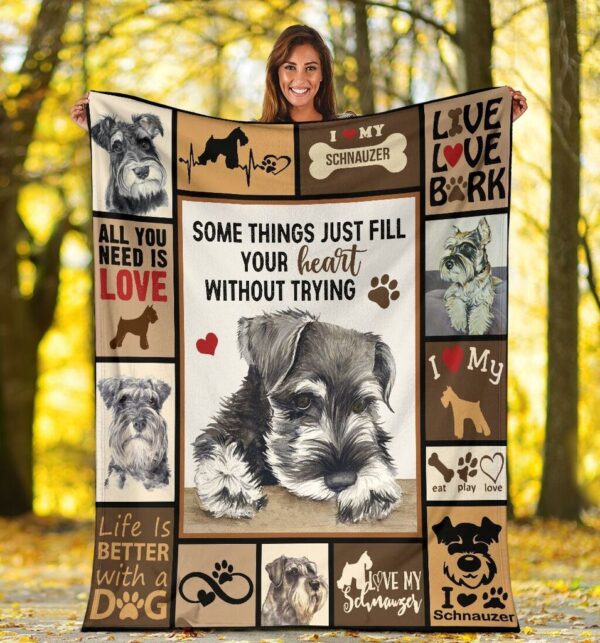 Schnauzer Dog Fleece Blanket Sherpa Blanket
