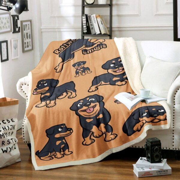 Rottweiler Dog Fleece Blanket Sherpa Blanket