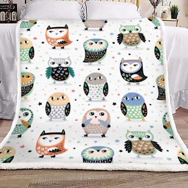 Tribal Owl Fleece Blanket Sherpa Blanket