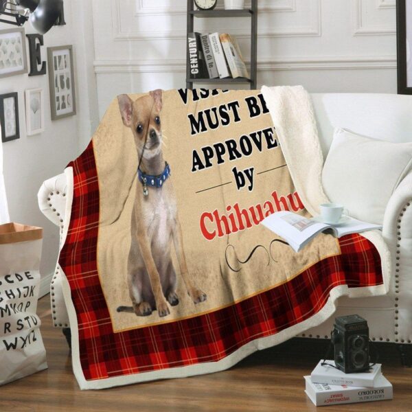 Chihuahua Approve Fleece Blanket Sherpa Blanket