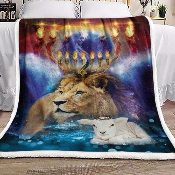 Lion Of Jewish Fleece Blanket Sherpa Blanket