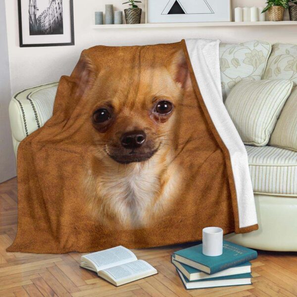 Chihuahua Face Hair Fleece Blanket Sherpa Blanket