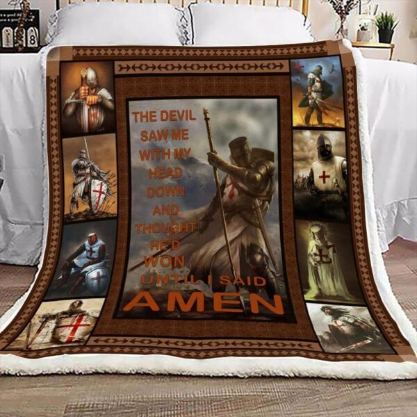 Knight Templar The Devil Saw Me Fleece Blanket Sherpa Blanket