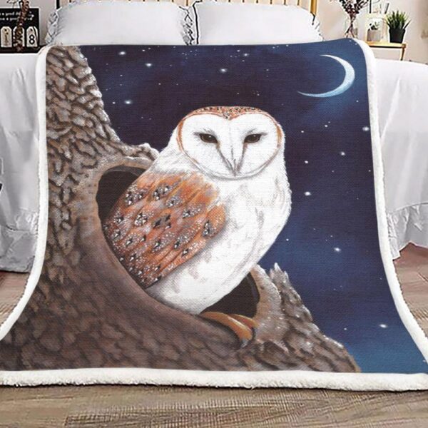 Owl Night Moon Fleece Blanket Sherpa Blanket