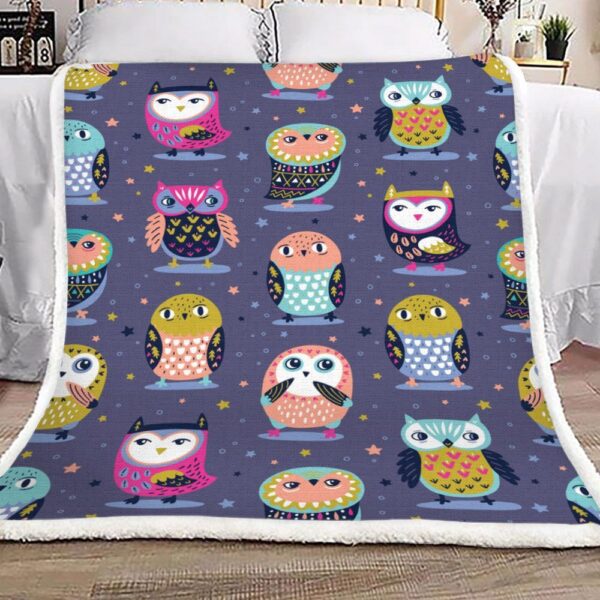 Tribal Owl Fleece Blanket Sherpa Blanket