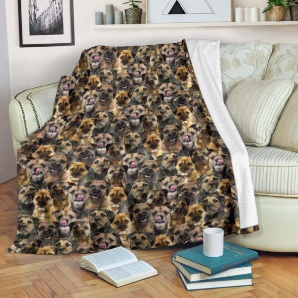 Border Terrier Full Face Fleece Blanket Sherpa Blanket