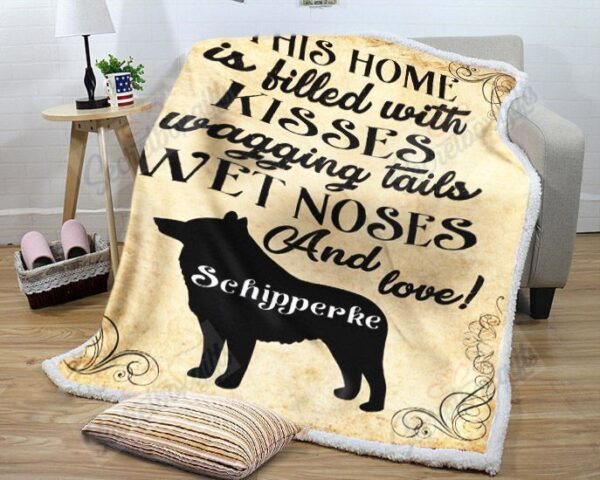 Kisses Schipperke Fleece Blanket Sherpa Blanket