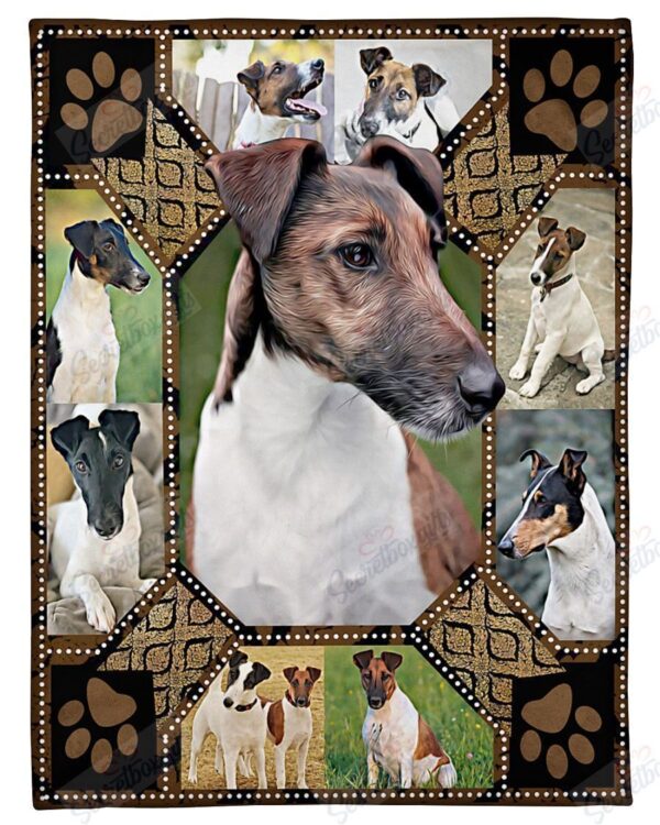 Smooth Fox Terrier Embroidery Fleece Blanket Sherpa Blanket