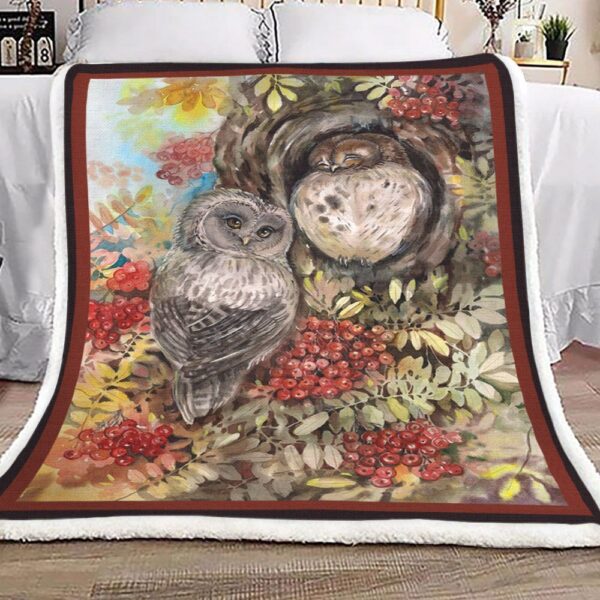Couple Owl Fleece Blanket Sherpa Blanket