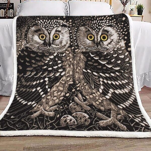 Owl Vintage Fleece Blanket Sherpa Blanket