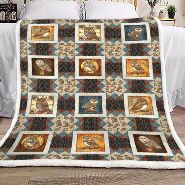 Owl Fleece Blanket Sherpa Blanket