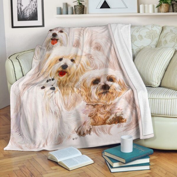 Dog Print Fleece Blanket Sherpa Blanket