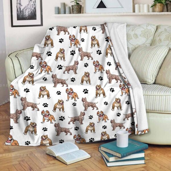 Pitbull Paw Fleece Blanket Sherpa Blanket