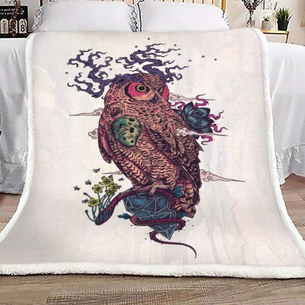 Owl Fleece Blanket Sherpa Blanket