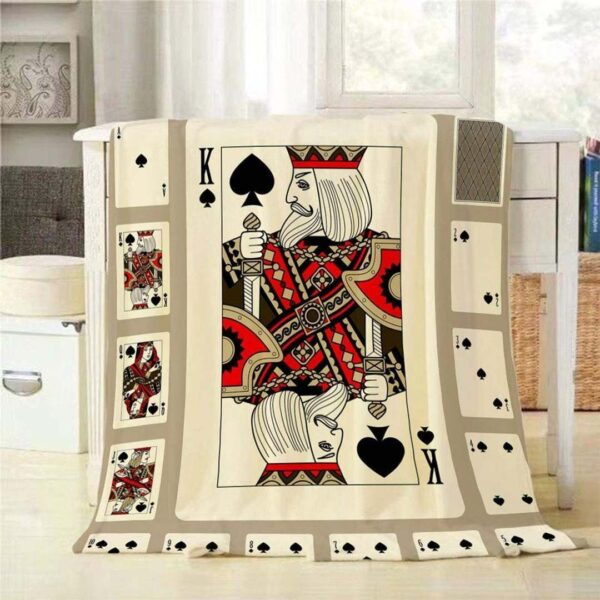 Playing Card King Fleece Blanket Sherpa Blanket