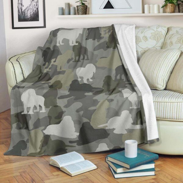 English Cocker Spaniel Camo Fleece Blanket Sherpa Blanket
