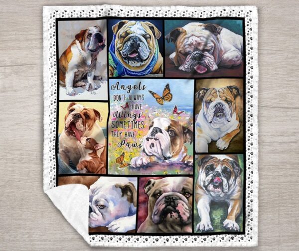 Bulldog Fleece Blanket Sherpa Blanket