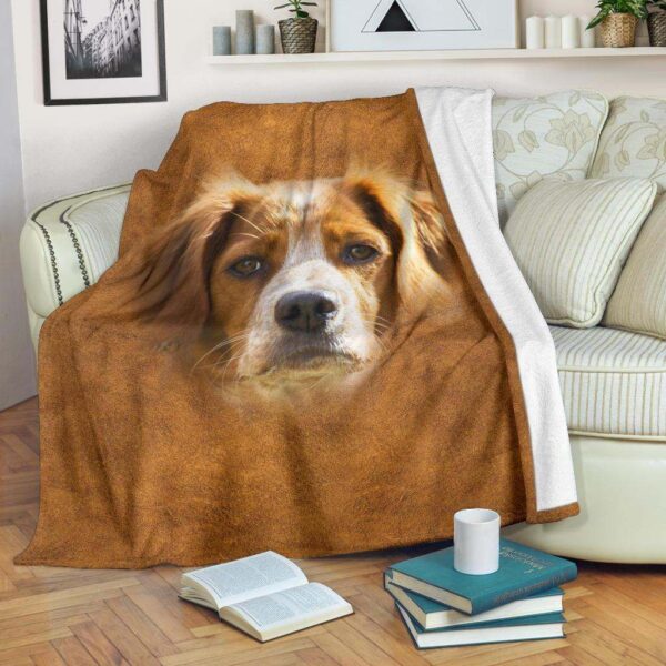 Brittany Face Hair Fleece Blanket Sherpa Blanket