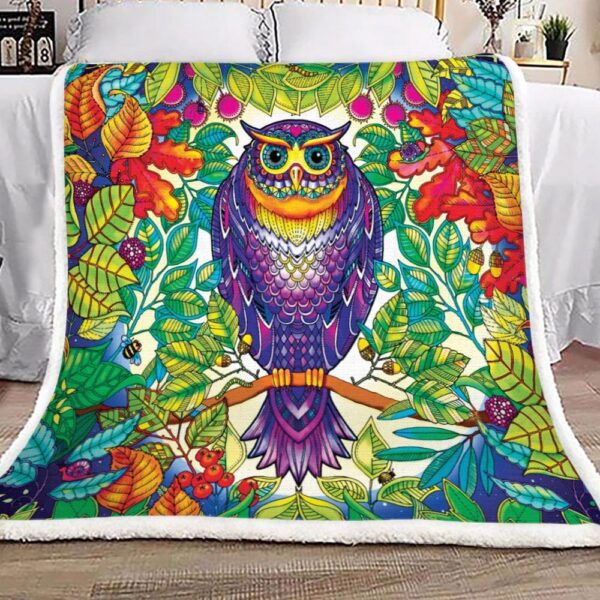 Owl Fleece Blanket Sherpa Blanket