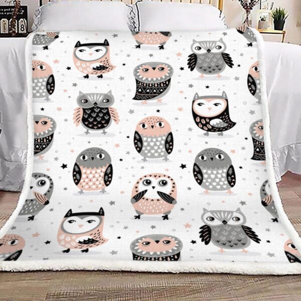 Tribal Owl Fleece Blanket Sherpa Blanket