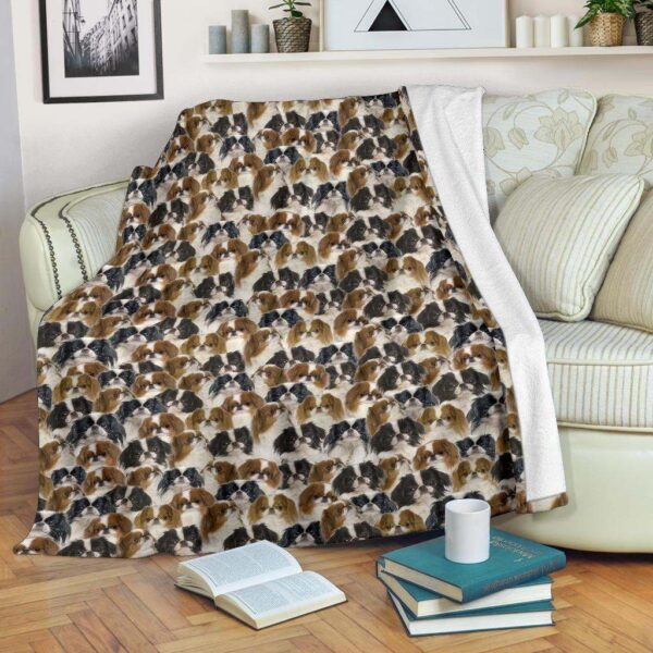 Japanese Chin Full Face Fleece Blanket Sherpa Blanket