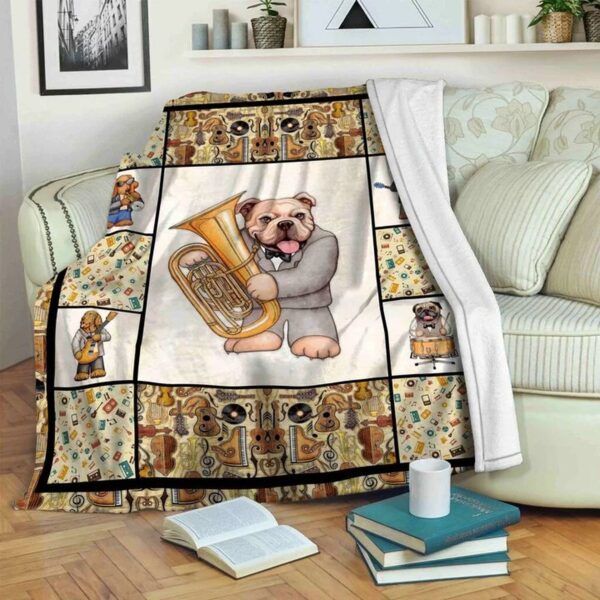 Dog Music Fleece Blanket Sherpa Blanket